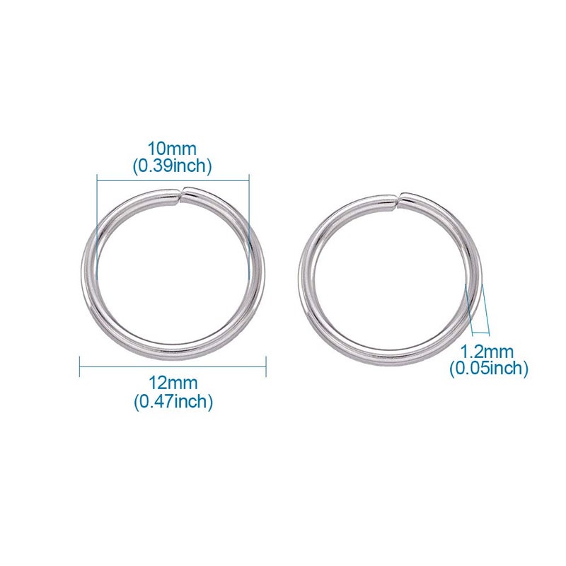 Craftdady 1000Pcs Stainless Steel Open Jump Rings 12mm Round 1.2mm Thick Connector Rings for Jewelry Making - Image 5